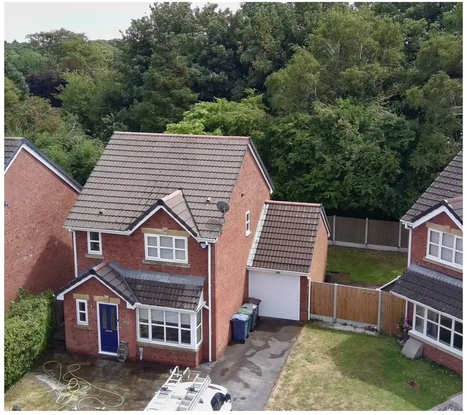 Clean extension roof after softwash treatment